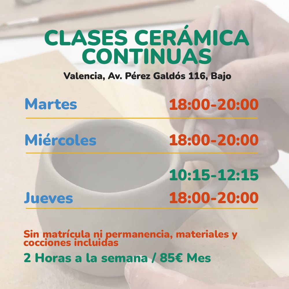 Clases cerámica mensuales